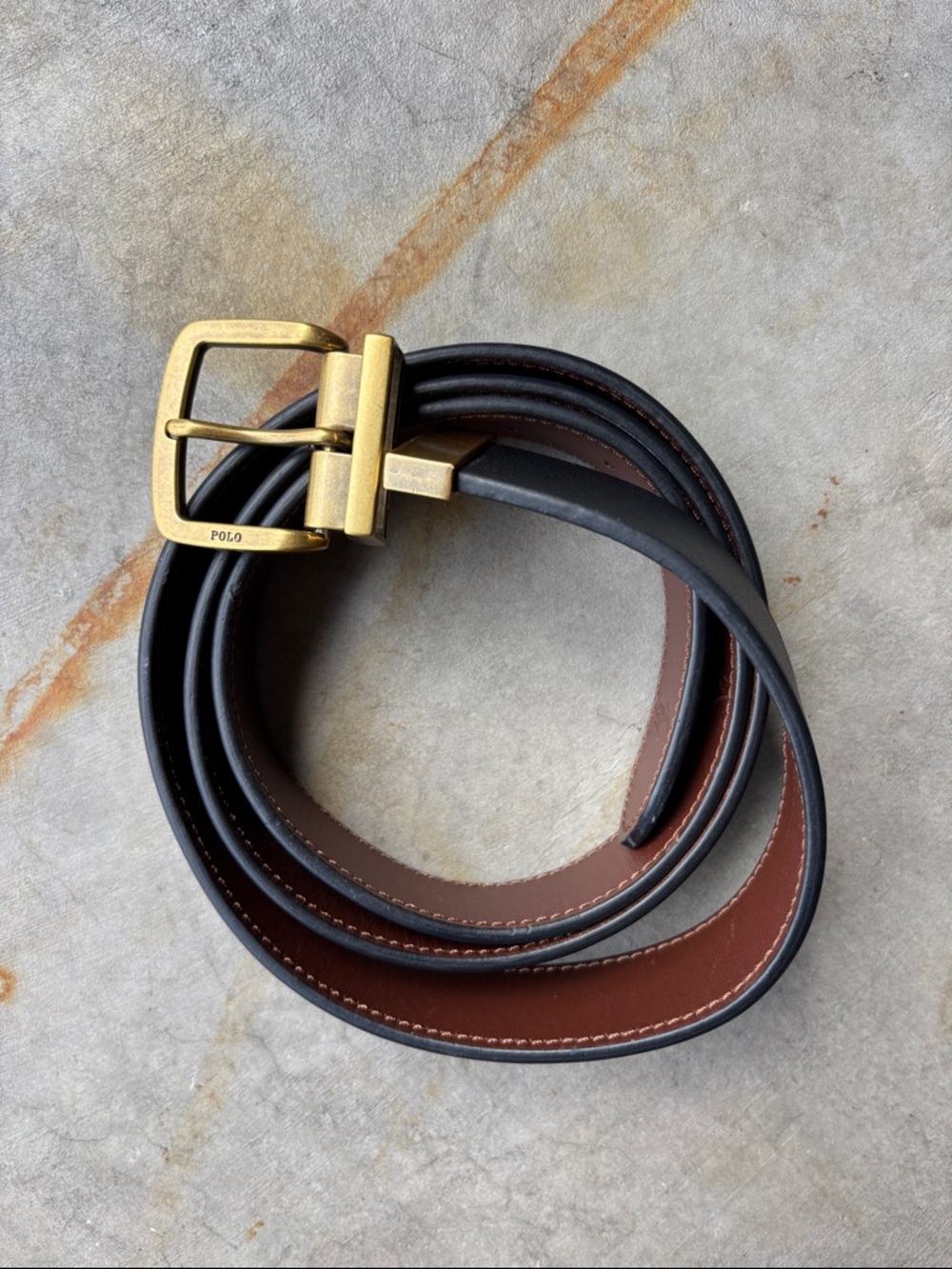 Polo Ralph Lauren Reversible Leather Belt Brown Black XXL 54” Baggy Streetwear